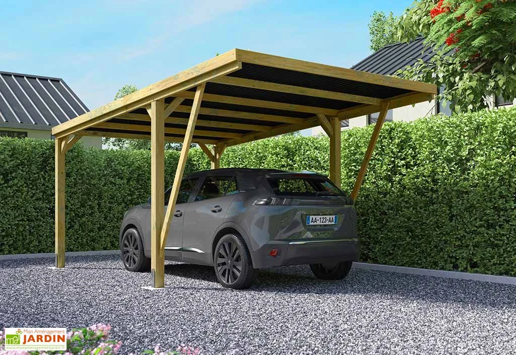 Carport En Bois De Pin Traité Autoclave 16,5 M² - Victor Modern 1 Carport En Bois De Pin Traité Autoclave 16,5 M² - Victor Modern