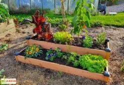 Carré Potager En Bois Douglas Non Traité Sur Deux étages Premium – 136 L