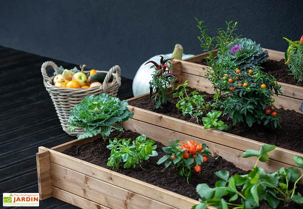 Carré Potager 3 étages En Bois Autoclave Brun – 120 X 120 X 40 Cm 2 Carré Potager 3 étages En Bois Autoclave Brun – 120 X 120 X 40 Cm – Image 2