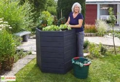 Garantia Carré Potager Empilable En Polypropylène Ergo 110 Cm (Lot De 2) -Abriet Mobilier Soldes Boutique carre potager ergo polypropylene garantia imitation bois 1