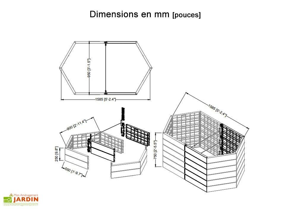 Garantia Carré Potager Empilable En Polypropylène Ergo 160 Cm (Lot De 2) 3 Garantia Carré Potager Empilable En Polypropylène Ergo 160 Cm (Lot De 2) – Image 3