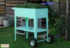 Jardinière Sur Pieds En Acier Avec Roues – Barcelona Liso -Abriet Mobilier Soldes Boutique carre potager jardiniere