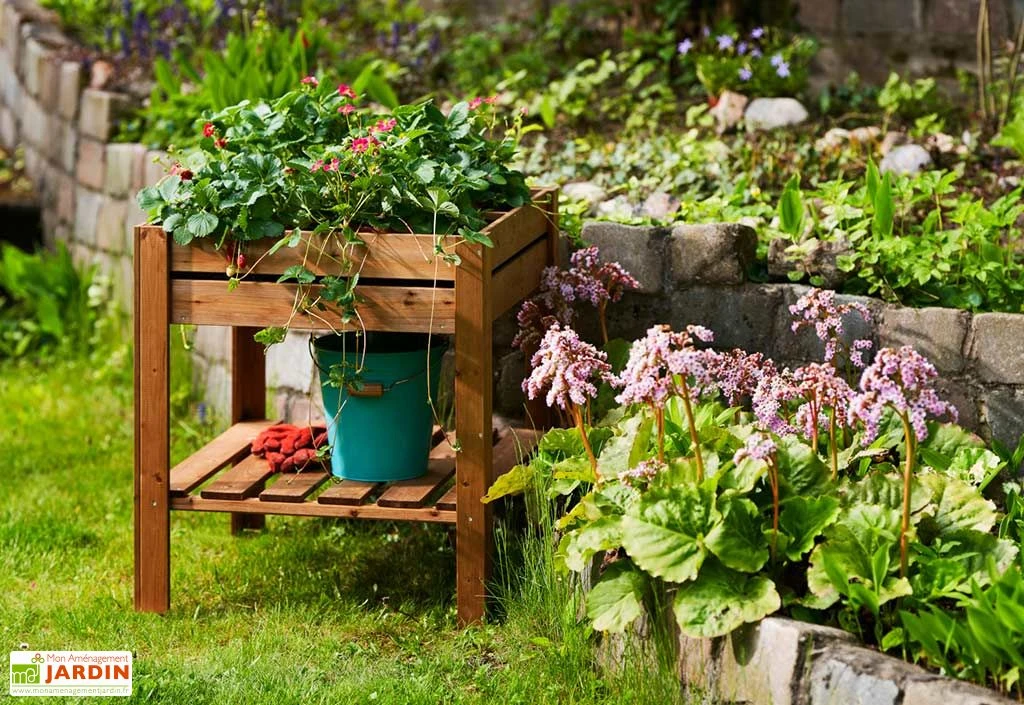 Carré Potager Sur Pieds En Bois Autoclave Brun - 75 X 75 X 79 Cm 1 Carré Potager Sur Pieds En Bois Autoclave Brun - 75 X 75 X 79 Cm