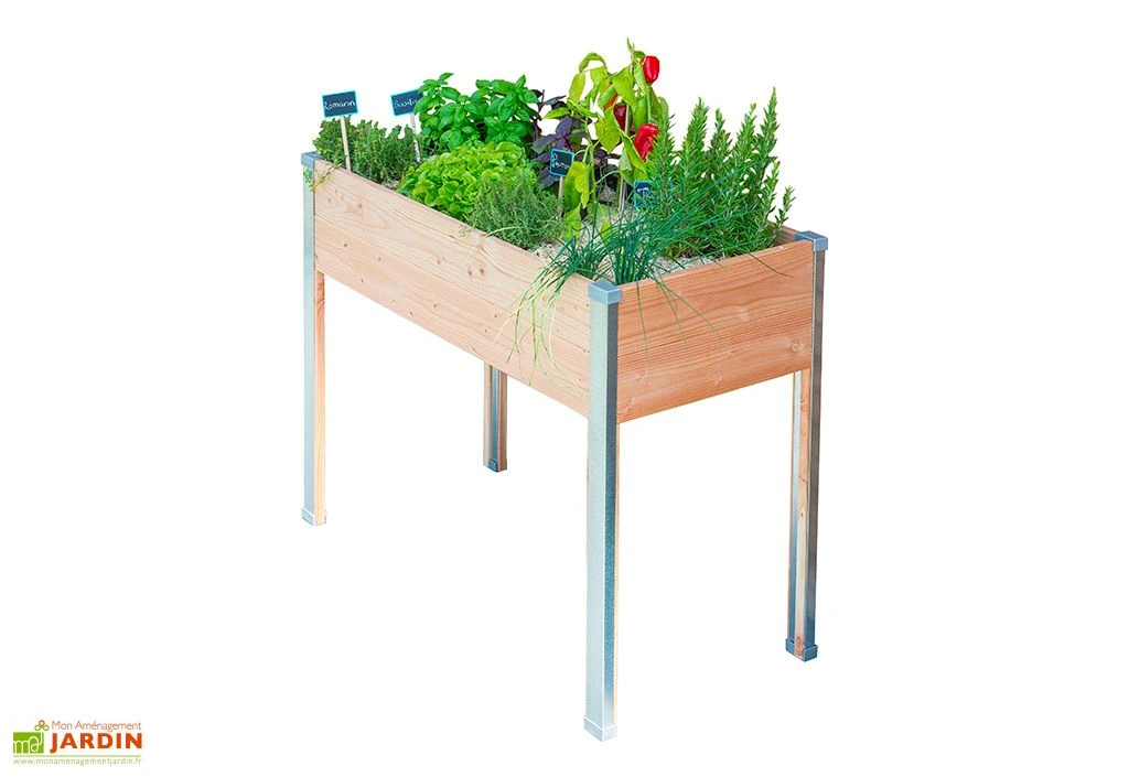 Potager Sur Pied En Bois Douglas 19 Mm – 100 X 45 X 80 Cm 1 Potager Sur Pied En Bois Douglas 19 Mm – 100 X 45 X 80 Cm