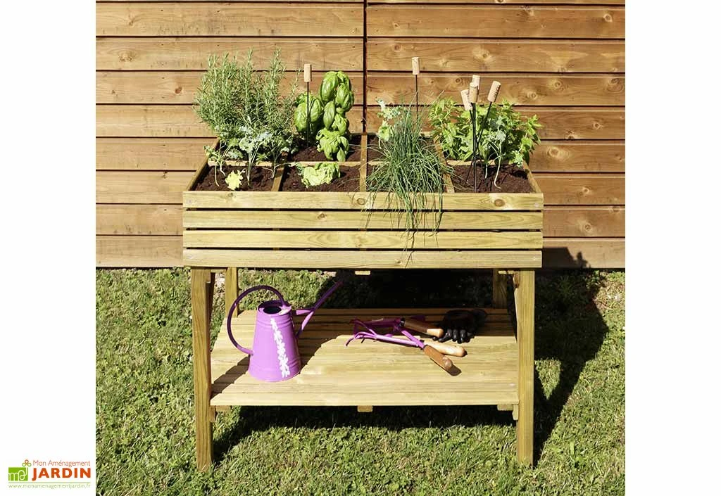 Carré Potager Sur Pieds En Bois De Pin Traité KÜB 100 X 60 X 80 Cm 2 Carré Potager Sur Pieds En Bois De Pin Traité KÜB 100 X 60 X 80 Cm – Image 2