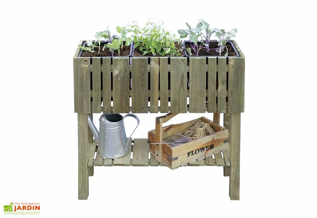 Carré Potager Sur Pieds En Bois De Pin Traité Vertikal 79 X 29 X 79 Cm 1 Carré Potager Sur Pieds En Bois De Pin Traité Vertikal 79 X 29 X 79 Cm