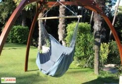 Chaise Hamac Suspendue En Coton Et Bois - Elsa