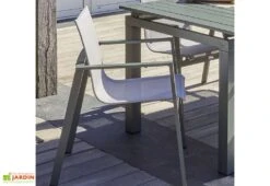 Salon De Jardin Haut 12 Places En Aluminium Et Textilène - Miami -Abriet Mobilier Soldes Boutique chaise jardin aluminium miami 2