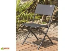Chaise De Jardin Textilène Pliante Noire -Abriet Mobilier Soldes Boutique chaise jardin aluminium noir textilene