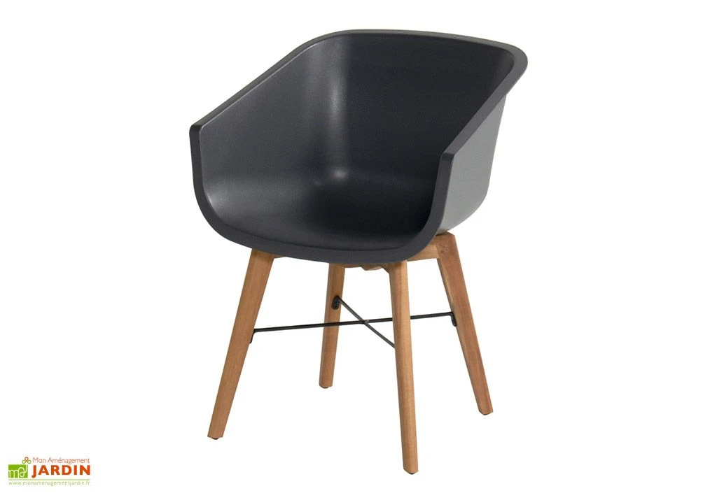 Chaise De Jardin En Bois D’acacia Et Résine Amalia (lot De 2) 2 Chaise De Jardin En Bois D’acacia Et Résine Amalia (lot De 2) – Image 2