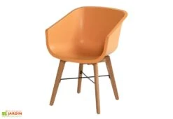 Chaise De Jardin En Bois D’acacia Et Résine Amalia (lot De 2) 5 Chaise De Jardin En Bois D’acacia Et Résine Amalia (lot De 2) -Abriet Mobilier Soldes Boutique chaise jardin bois acacia resine amalia orange