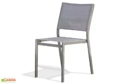 Chaise De Jardin Empilable En Aluminium Et Textilène Stockholm -Abriet Mobilier Soldes Boutique chaise jardin empilable aluminium textilene stockholm 3