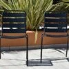 Chaise De Jardin Empilable En Métal Galvanisé Noir Zelie (lot De 4)