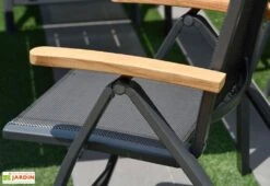 Chaise De Jardin Pliante En Aluminium Et Polyester Angela Deluxe -Abriet Mobilier Soldes Boutique chaise jardin pliante aluminium polyester angela deluxe 2