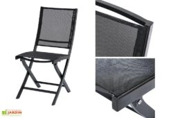Salon De Jardin Carré Whitestar : 1 Table Extensible + 8 Fts + 4 Chs 7 Salon De Jardin Carré Whitestar : 1 Table Extensible + 8 Fts + 4 Chs -Abriet Mobilier Soldes Boutique chaise pliante aluminium textilene noir 1