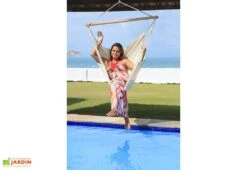 Chaise Suspendue Ecrue 110 X 140 Cm -Abriet Mobilier Soldes Boutique chaise suspendue ecrue en toile jobek