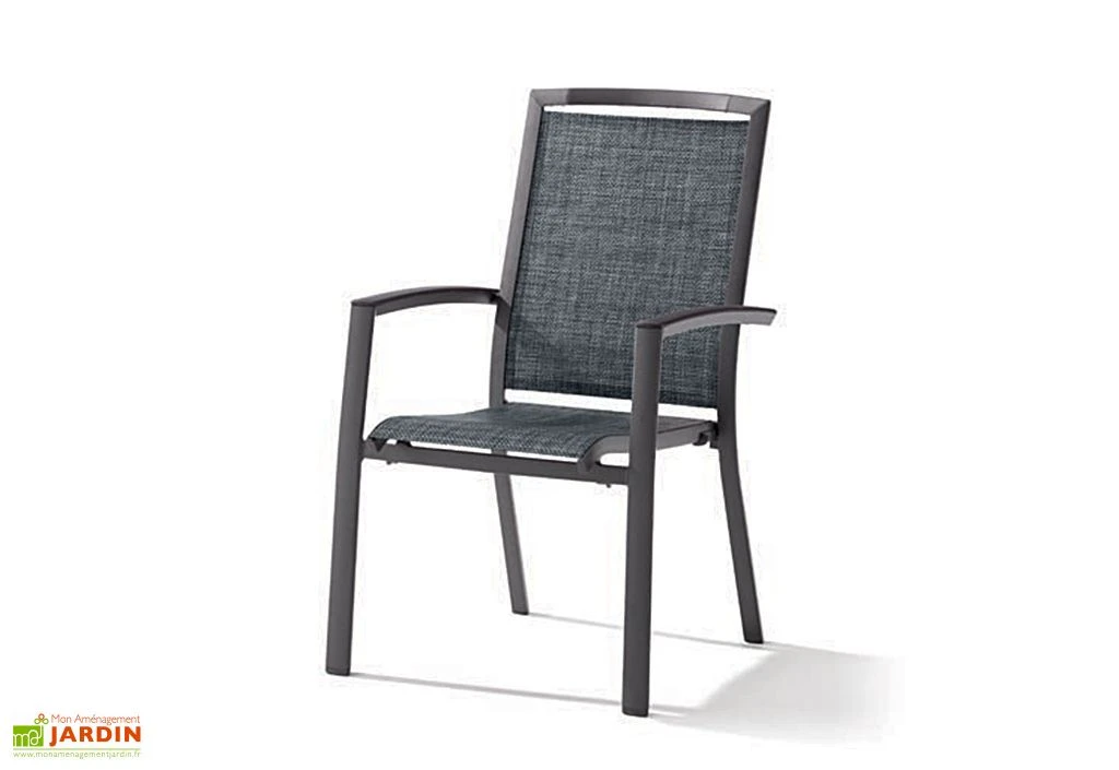 Chaise De Jardin Alu Et Textilux Empilable Trento Gris (lot De 6) 1 Chaise De Jardin Alu Et Textilux Empilable Trento Gris (lot De 6)