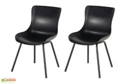 Lot De 2 Chaises De Jardin - Sophie Rondo Dining -Abriet Mobilier Soldes Boutique chaises jardin noires sophie
