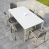 Salon De Jardin : 1 Table Aluminium 160 X 90 Cm + 4 Chaises + 2 Fauteuils – Hall