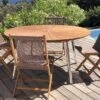 Lot De 2 Chaises De Jardin En Bois De Teck Et Polyester Ubud