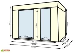 Chalet En Bois Habitable Isolé 90 Mm Double Vitrage Toit Plat 9 M² -Abriet Mobilier Soldes Boutique chalet abri habitable bois decorhome 9m2 2