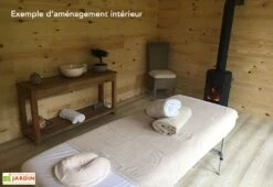 Chalet En Bois Habitable Isolé 90 Mm Double Vitrage Toit Plat 9 M² -Abriet Mobilier Soldes Boutique chalet abri habitable bois decorhome 9m2 5