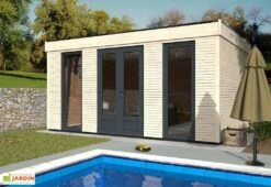 Chalet En Bois Habitable Isolé 90 Mm Double Vitrage Toit Plat 15 M² 8 Chalet En Bois Habitable Isolé 90 Mm Double Vitrage Toit Plat 15 M² -Abriet Mobilier Soldes Boutique chalet en bois 15m2 habitable 1