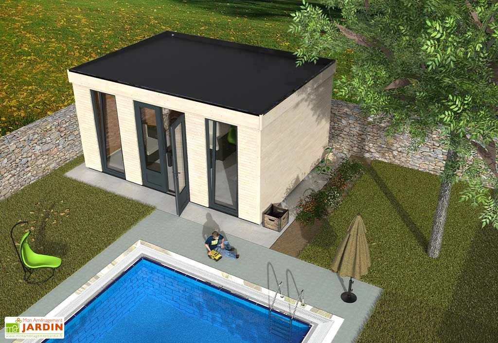 Chalet En Bois Habitable Isolé 90 Mm Double Vitrage Toit Plat 15 M² 5 Chalet En Bois Habitable Isolé 90 Mm Double Vitrage Toit Plat 15 M² – Image 5