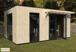 Studio De Jardin Modulable En Bois De Sapin Brut Como 19 M² -Abriet Mobilier Soldes Boutique chalet en bois como 19m2 habitable 4
