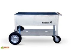 Chariot De Jardinage En Acier à Roulettes - Swivel -Abriet Mobilier Soldes Boutique chariot acier roulettes jardiniere