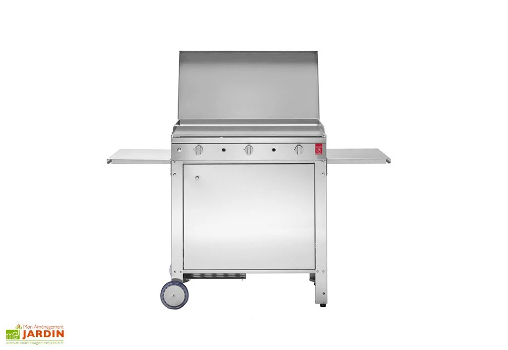 Plancha à Gaz En Inox Chef 80 (79 X 40 Cm) + Chariot Fermé Et Housse 1 Plancha à Gaz En Inox Chef 80 (79 X 40 Cm) + Chariot Fermé Et Housse