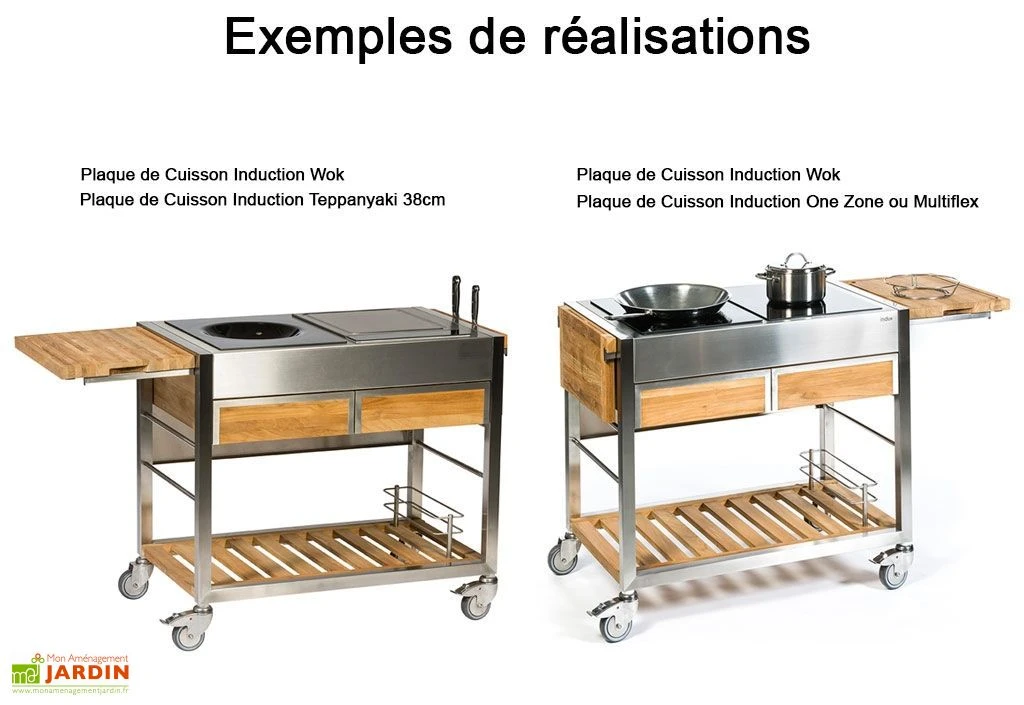 Chariot Pour Cuisine Extérieure Aluminium Et Teck TomBoy Duo 4 Chariot Pour Cuisine Extérieure Aluminium Et Teck TomBoy Duo – Image 4