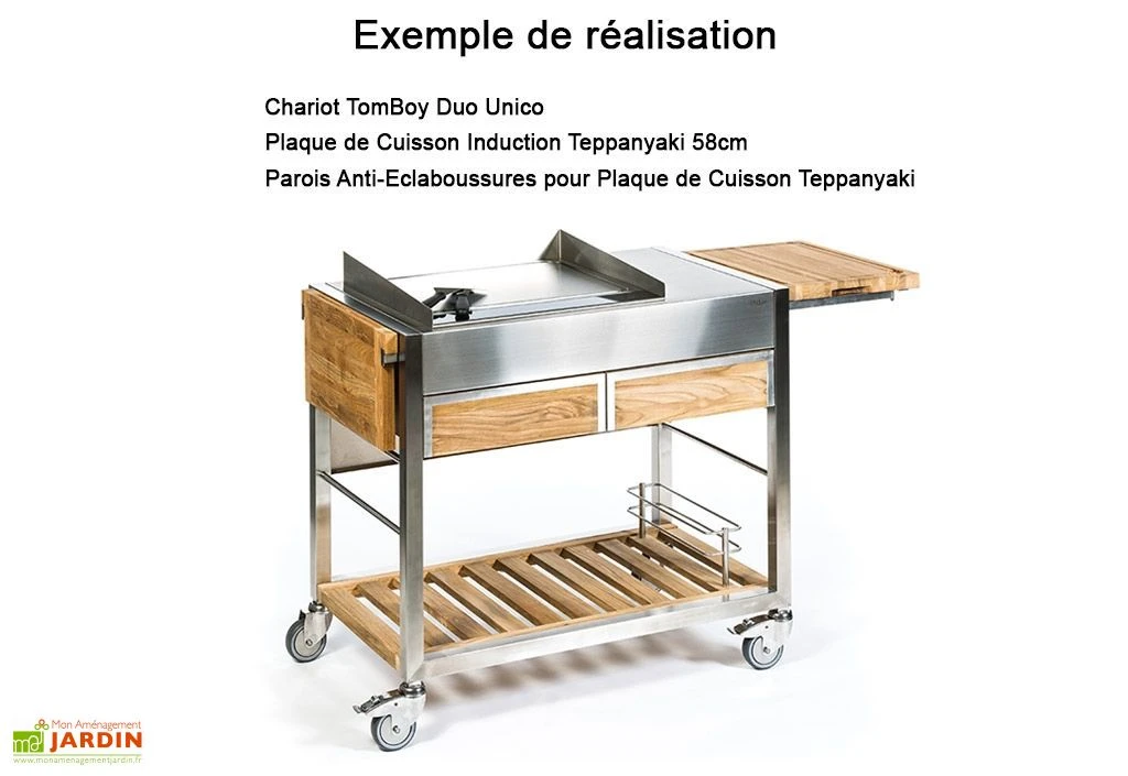 Chariot Pour Cuisine Extérieure Acier Et Teck TomBoy Duo Unico 2 Chariot Pour Cuisine Extérieure Acier Et Teck TomBoy Duo Unico – Image 2