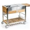Chariot Pour Cuisine Extérieure Acier Et Teck TomBoy Duo Unico