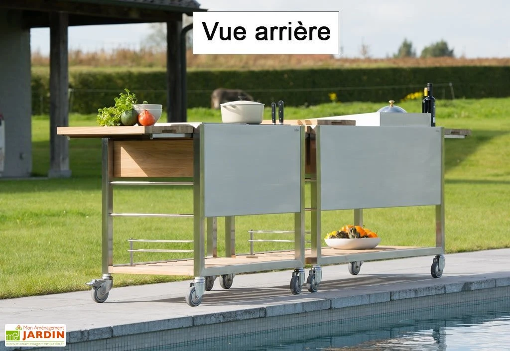 Chariot Pour Cuisine Extérieure Acier Et Teck TomBoy Duo Unico 3 Chariot Pour Cuisine Extérieure Acier Et Teck TomBoy Duo Unico – Image 3