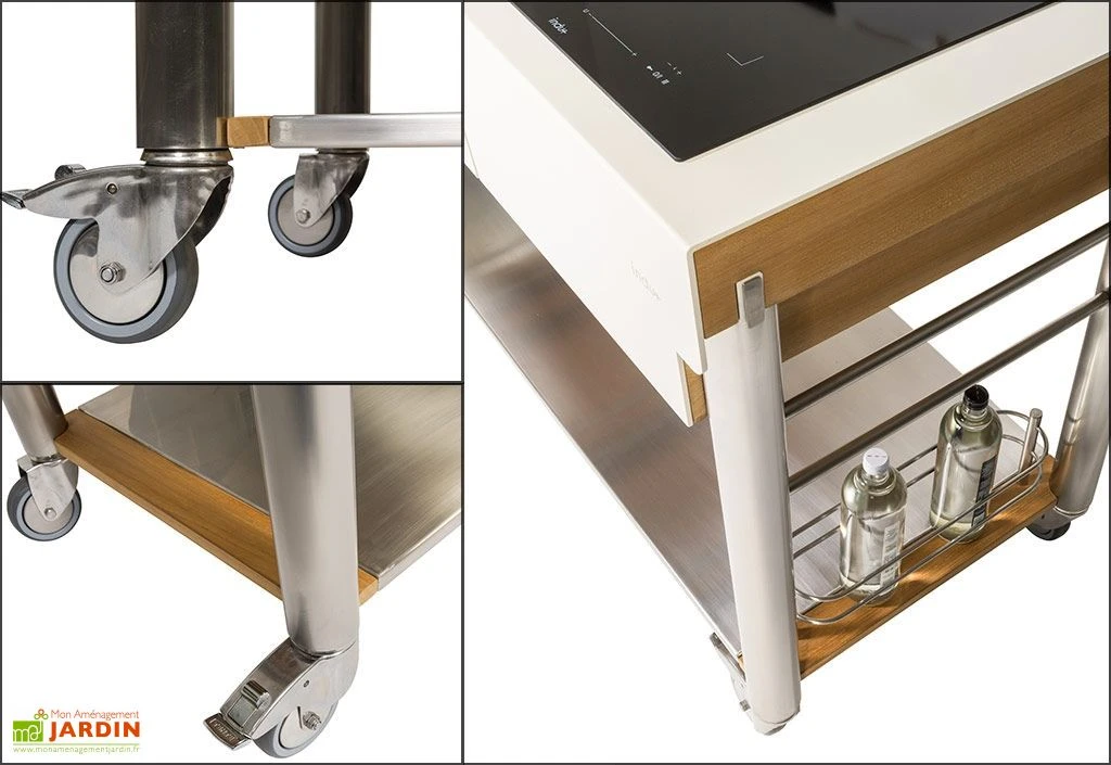 Chariot Pour Cuisine Extérieure Aluminium Et Teck ServeBoy Duo Unico 3 Chariot Pour Cuisine Extérieure Aluminium Et Teck ServeBoy Duo Unico – Image 3