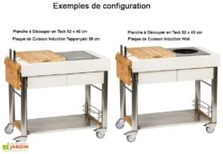Chariot Pour Cuisine Extérieure Aluminium Et Teck ServeBoy Duo -Abriet Mobilier Soldes Boutique chariot teck aluminium cuisine exterieure indu plus servboy duo 2
