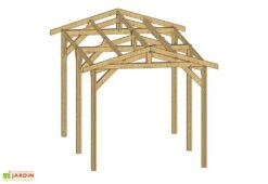 Carport Camping-car Bois Douglas 23 à 41 M² H. 3,20 M – Azur 6 Poteaux -Abriet Mobilier Soldes Boutique charpente carport bois camping car 230cm cpbf azur