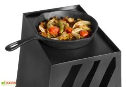 Cheminée Barbecue D'Extérieur Lima - 50 X 35 X 110 Cm -Abriet Mobilier Soldes Boutique cheminee four a pizza poele lima en acier motif feuille fabrication manuelle hauteur 108cm 3