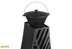 Cheminée Barbecue D'Extérieur Lima - 50 X 35 X 110 Cm -Abriet Mobilier Soldes Boutique cheminee four a pizza poele lima en acier motif feuille fabrication manuelle hauteur 108cm 4