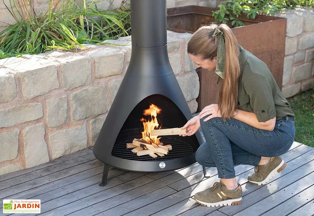 Cheminée D’Extérieur En Acier 70 X 160 Cm 4 Cheminée D’Extérieur En Acier 70 X 160 Cm – Image 4