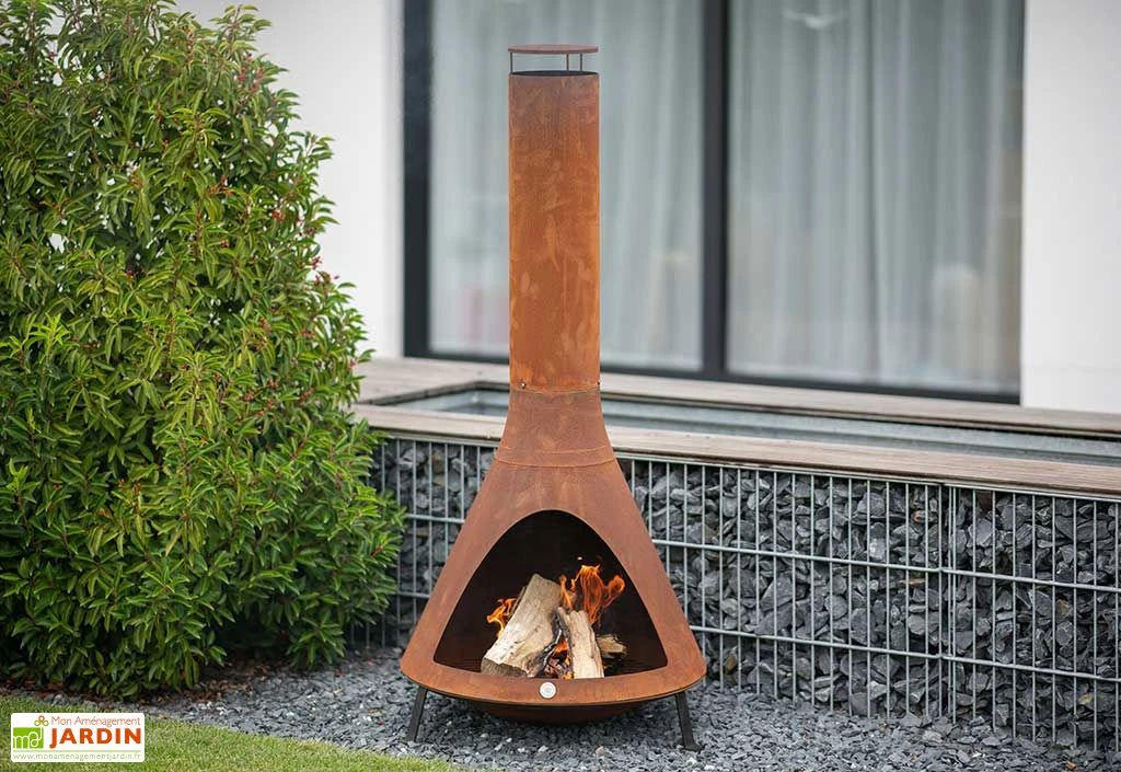 Cheminée D’Extérieur En Acier 70 X 160 Cm 3 Cheminée D’Extérieur En Acier 70 X 160 Cm – Image 3