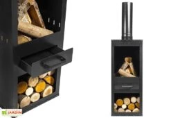 Cheminée D'Extérieur En Acier Rosa - 40 X 150 Cm 5 Cheminée D'Extérieur En Acier Rosa - 40 X 150 Cm -Abriet Mobilier Soldes Boutique cheminee traditionnelle rosa cendrier integre style rustique 40x40x150cm 2