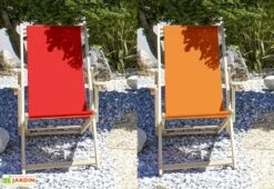 Chilienne En Bois Et Coton Avec Accoudoirs Lona – Tissu Uni -Abriet Mobilier Soldes Boutique chilienne bois tissu lona uni 1