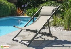 Chilienne De Jardin En Aluminium Et Textilène - Julia 8 Chilienne De Jardin En Aluminium Et Textilène - Julia -Abriet Mobilier Soldes Boutique chilienne de jardin gris anthracite terrasse