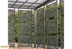 Carport En Aluminium Et Polycarbonate + 8 Brise-Vues Libeccio 16 M² -Abriet Mobilier Soldes Boutique claustras carport alu polycarbonate libeccio 16m