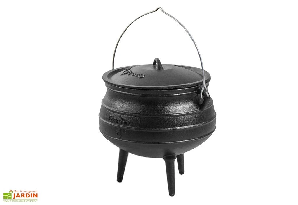 Cocotte En Fonte Naturelle Style Chaudron Africain - 6, 9 Ou 13L 1 Cocotte En Fonte Naturelle Style Chaudron Africain - 6, 9 Ou 13L