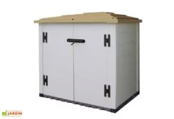 Coffre De Rangement Multifonction En PVC 1100L 122x82x130cm -Abriet Mobilier Soldes Boutique coffre de rangement en resine taupe 120x80 3
