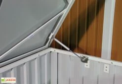 Coffre De Jardin En Métal Gris Anthracite Duramax - 174 X 73 X 73 Cm -Abriet Mobilier Soldes Boutique coffre de rangement metal 1