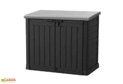 Coffre De Jardin Multifonctions En Résine 1200 L -Abriet Mobilier Soldes Boutique coffre rangement exterieur multifonctions resine 1200l noir